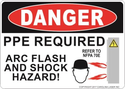 (image for) 5" x 7" Danger Arc Flash Warning Decal