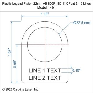 Plastic Legend Plate - 22mm AB 800F-180 11X Font S - 2 Lines