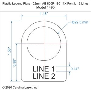 Plastic Legend Plate - 22mm AB 800F-180 11X Font L - 2 Lines