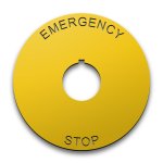 22mm Emergency Stop legend plate, 80mm