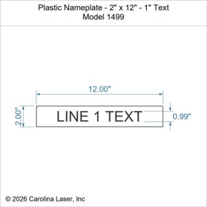 Plastic Nameplate - 2" x 12" - 1" Text