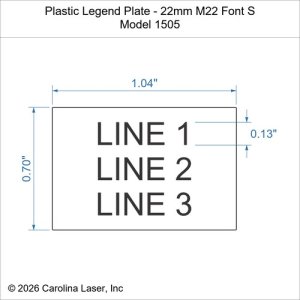 Plastic Legend Plate - 22mm M22 Insert Font S