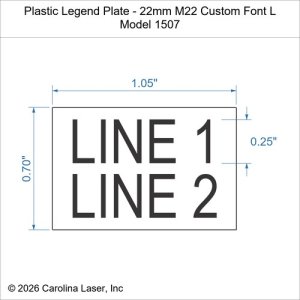 Plastic Legend Plate - 22mm M22 Insert Font L