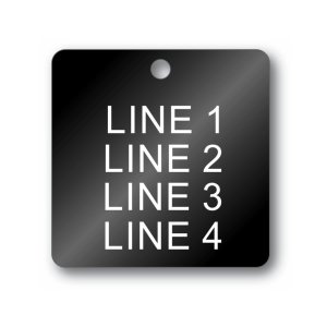 (image for) Engraved Plastic Tag - 2.0" Square - Style 3