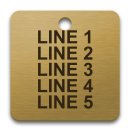 Engraved Brass Valve Tag - 1 1/2" Square - 3/16" Text