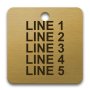 Engraved Brass Valve Tag - 1 1/2" Square - 3/16" Text