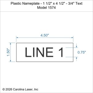 Plastic Nameplate - 1 1/2" x 4 1/2" - 3/4" Text