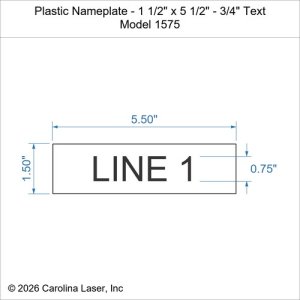 Plastic Nameplate - 1 1/2" x 5 1/2" - 3/4" Text