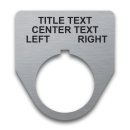 Stainless Steel Legend Plate - 30mm Traditional - Selector Switch