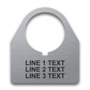 Stainless Steel Legend Plate - 30mm Traditional 180 - 3 Lines
