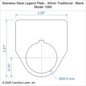 Stainless Steel Legend Plate - 30mm Traditional - Blank