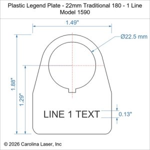 Plastic Legend Plate - 22mm Traditional 180 - 1 Line