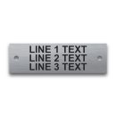 Stainless Steel Nameplate - 3/4" x 2 1/2" - 3/16" Text - Mtg Holes