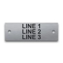 Stainless Steel Nameplate - 1" x 3" - 1/4" Text - Mtg Holes