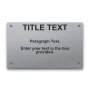 Stainless Steel 3" x 5" Engraved Information Sign