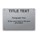 Stainless Steel 4" x 6" Engraved Information Sign