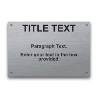 Stainless Steel 4" x 6" Engraved Information Sign