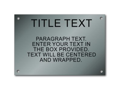 (image for) Stainless Steel 4" x 6" Engraved Information Sign