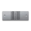 Stainless Steel Nameplate - 1" x 3" - 1/8" Text - Mtg Holes