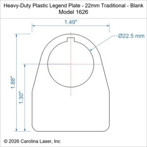 Heavy-Duty Plastic Legend Plate - 22mm Traditional - Blank