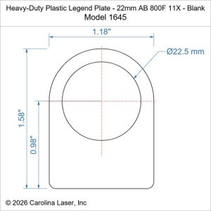 Heavy-Duty Plastic Legend Plate - 22mm AB 800F 11X - Blank