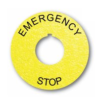 (image for) Textured Plastic Legend Plate - 22mm Emergency Stop