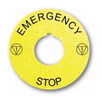 (image for) Textured Plastic Legend Plate - 22mm Emergency Stop - ISO