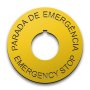 Heavy-Duty Plastic Legend Plate - 22mm Emergency Stop - Spanish