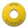 Heavy-Duty Plastic Legend Plate - 22mm Emergency Stop - Spanish-English