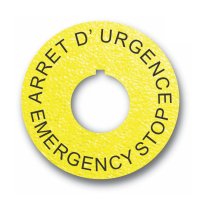 (image for) Textured Plastic Legend Plate - 22mm Emergency Stop - French English