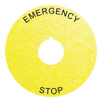 (image for) Textured Plastic Legend Plate - 22mm Emergency Stop - 80mm