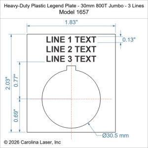 Heavy-Duty Plastic Legend Plate - 30mm 800T Jumbo - 3 Lines