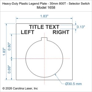 Heavy-Duty Plastic Legend Plate - 30mm 800T - Selector Switch