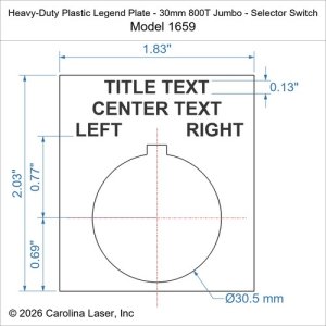 Heavy-Duty Plastic Legend Plate - 30mm 800T Jumbo - Selector Switch