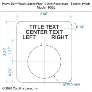Heavy-Duty Plastic Legend Plate - 30mm Rectangular - Selector Switch