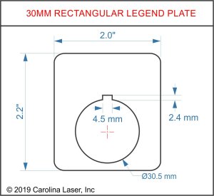 Heavy-Duty Plastic Legend Plate - 30mm Rectangular - Blank