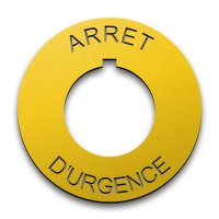 Heavy-Duty Plastic Legend Plate - 30mm Emergency Stop - French
