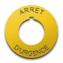 Heavy-Duty Plastic Legend Plate - 30mm Emergency Stop - French