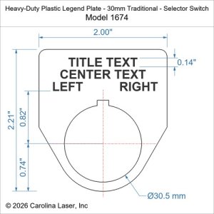 Heavy-Duty Plastic Legend Plate - 30mm Traditional - Selector Switch
