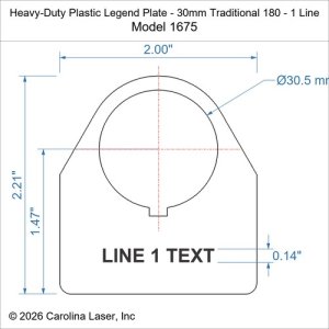 Heavy-Duty Plastic Legend Plate - 30mm Traditional 180 - 1 Line