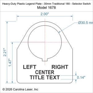 Heavy-Duty Plastic Legend Plate - 30mm Traditional 180 - Selector Switch