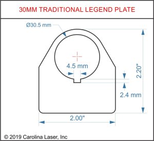 Heavy-Duty Plastic Legend Plate - 30mm Traditional - Blank