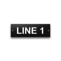 Heavy-Duty Plastic Nameplate - 2" x 6" - 1" Text - Mtg Holes