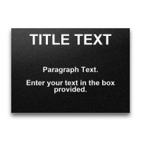 Heavy-Duty Plastic - 5" x 7" Engraved Information Sign