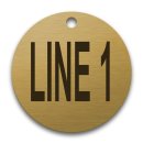 Engraved Brass Valve Tag - 2" Round - 1" Text