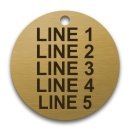 Engraved Brass Valve Tag - 2" Round - 1/4" Text