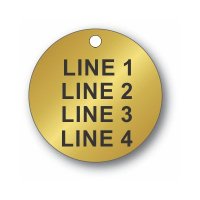 (image for) Engraved Brass Tag - 2.0" Round - Style 3