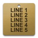 Engraved Brass Valve Tag - 2" Square - 1/4" Text