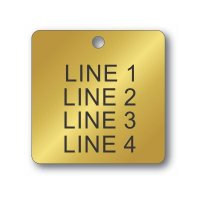 (image for) Engraved Brass Tag - 2.0" Square - Style 3