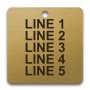Engraved Brass Valve Tag - 2" Square - 1/4" Text